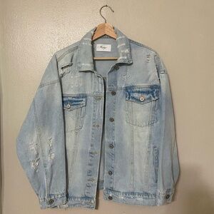 Oversized Distressed Denim Jacket